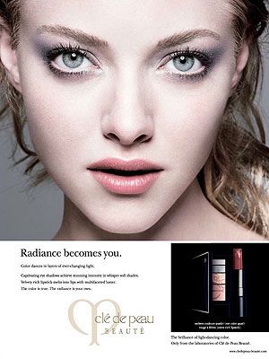 Amanda Seyfried Cle de Peau makeup celebrity endorsements