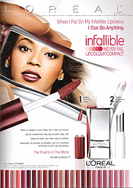 Beyonce Knowles, L'Oreal Infallible Lip Colour