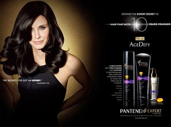 Courteney Cox Pantene celebrity endorsement ads