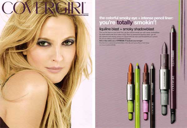 Drew Barrymore CoverGirl makeup beauty celebrity endorsements