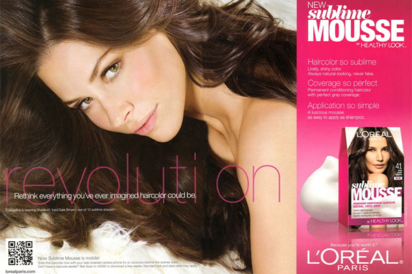 Evangeline Lilly L'Oreal Sublime Mousse celebrity endorsements