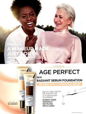 Helen Mirren and Viola Davis L'Oreal Age Perfect Foundation Ad