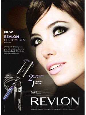 Jessica Biel celebrity endorsements Revlon CustomEyes Mascara