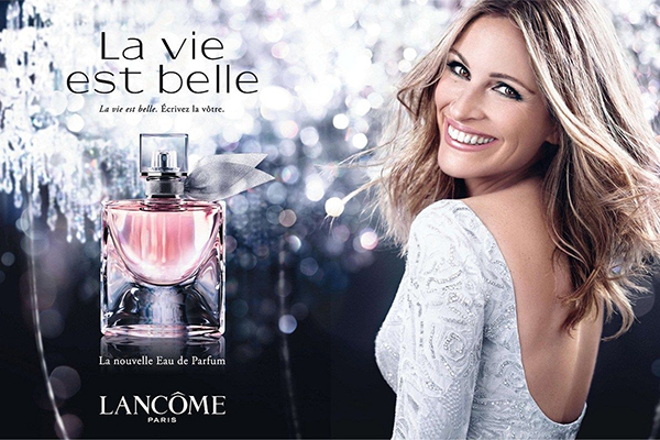 Julia Roberts Lancome celebrity fragrance ads