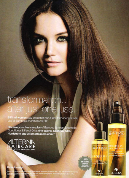 Katie Holmes for Alterna Haircare