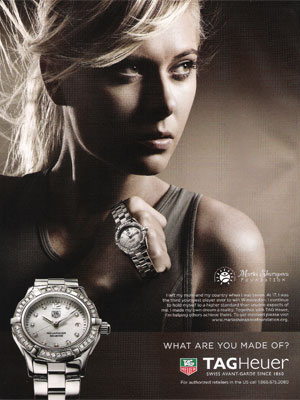 Maria Sharapova Tag Heuer Watches celebrity endorsements