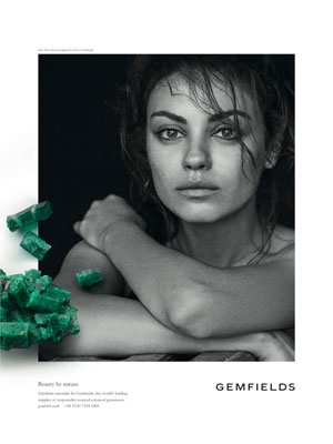 Mila Kunis Gemfields celebrity ads