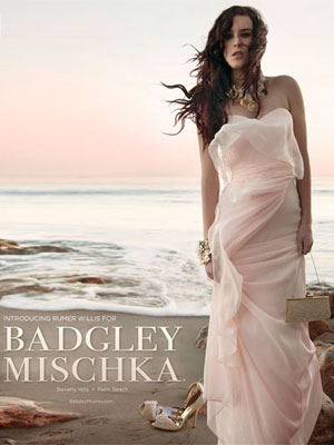 Rumer Willis for Badgley Mischka fashions celebrity endorsements