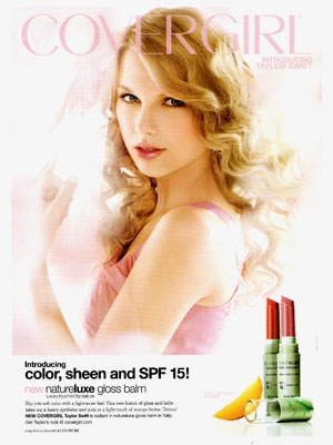 Taylor Swift for CoverGirl cosmetics celebrity beauty endorsements