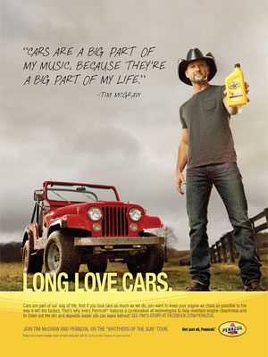 Tim McGraw for Pennzoil