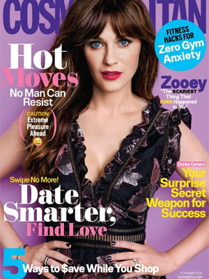 Zooey Deschanel Cosmopolitan Magazine November 2016